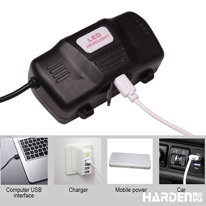 Lanterna de Cabeça Recarregável HARDEN com LED 5W – Foco Ajustável, 3 Modos de Iluminação e Bateria de Íon-Lítio 1800mAh