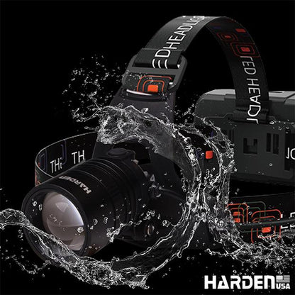 Lanterna de Cabeça Recarregável HARDEN com LED 5W – Foco Ajustável, 3 Modos de Iluminação e Bateria de Íon-Lítio 1800mAh