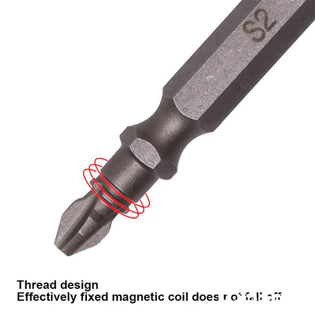 Jogo de Bits Phillips HARDEN PH2 x 65 mm em Aço S2 com 10 Peças e Ímãs Magnéticos