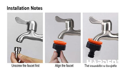 Adaptador de Torneira HARDEN – Conectores em PP para 1/2""×3/4"" e 3/4""×1""