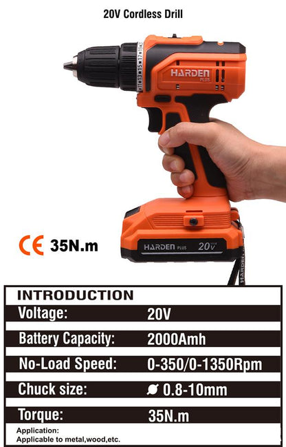 Parafusadeira Sem Fio 20V (com 2 baterias e bolsa de nylon)