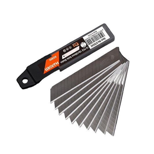 Lâminas para Estilete HARDEN 18 × 100 mm em Aço Carbono – Kit com 10 Unidades