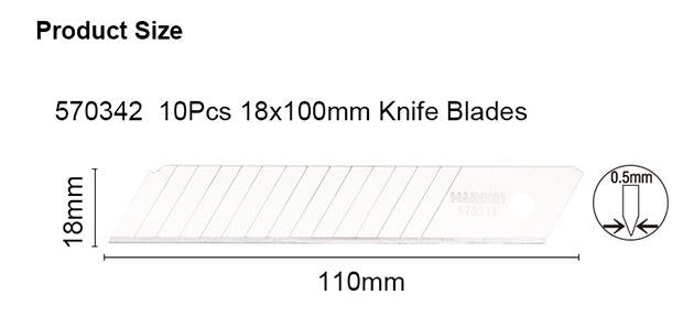 Lâminas para Estilete HARDEN 18 × 100 mm em Aço Carbono – Kit com 10 Unidades