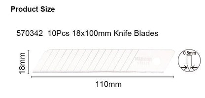 Lâminas para Estilete HARDEN 18 × 100 mm em Aço Carbono – Kit com 10 Unidades