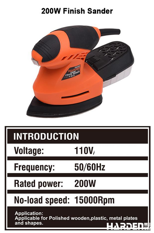 Lixador Orbital 200W HARDEN – Disco 140x100mm para Acabamento Profissional