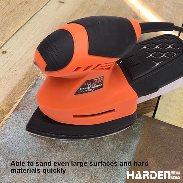 Lixador Orbital 200W HARDEN – Disco 140x100mm para Acabamento Profissional