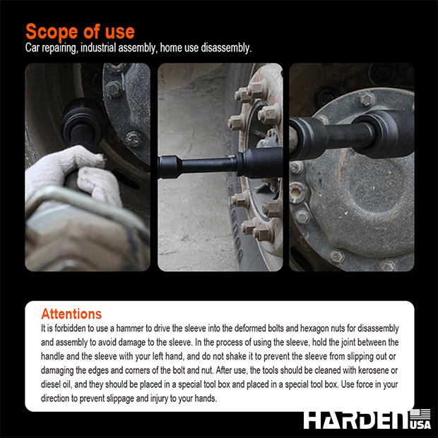 HARDEN Soquete de Impacto Longo 1/2" – Aço CrMo, Alta Resistência e Durabilidade