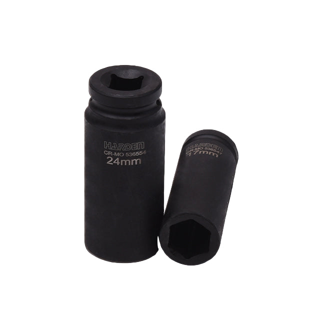 HARDEN Soquete de Impacto Longo 1/2" – Aço CrMo, Alta Resistência e Durabilidade