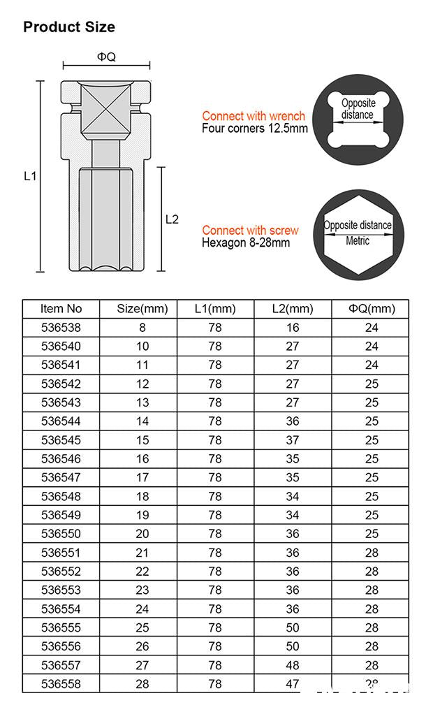 HARDEN Soquete de Impacto Longo 1/2" – Aço CrMo, Alta Resistência e Durabilidade