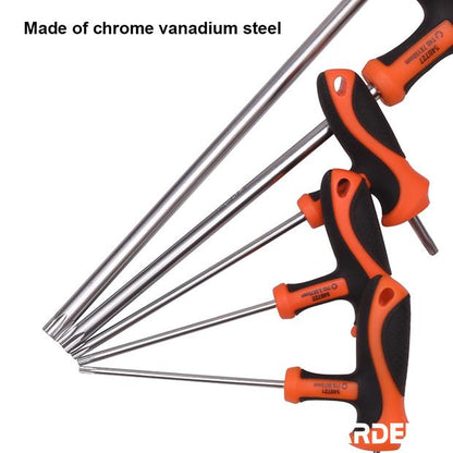 Chaves Torx tipo T (T10 a T50) com Cabo em T para Alto Torque em Aço Cr-V