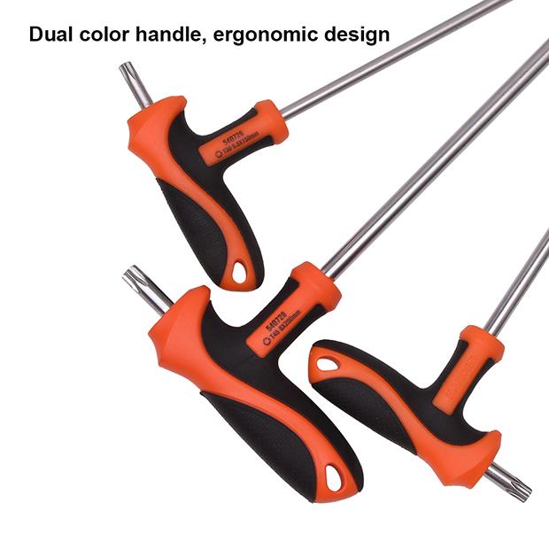 Chaves Torx tipo T (T10 a T50) com Cabo em T para Alto Torque em Aço Cr-V