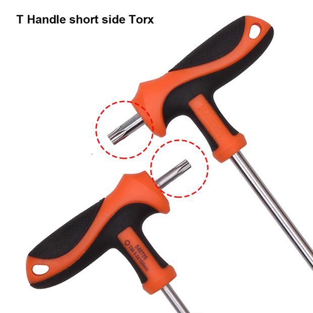 Chaves Torx tipo T (T10 a T50) com Cabo em T para Alto Torque em Aço Cr-V