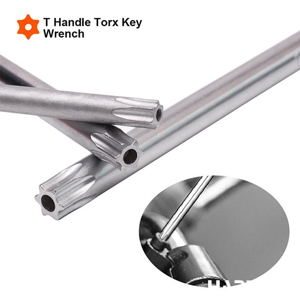 Chaves Torx tipo T (T10 a T50) com Cabo em T para Alto Torque em Aço Cr-V