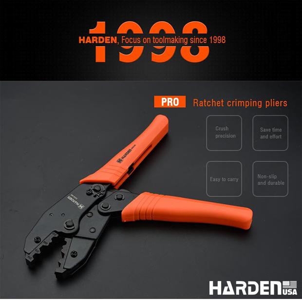 Alicate Crimpador com Catraca 215 mm HARDEN – Alta Precisão para Terminais e Conectores Elétricos