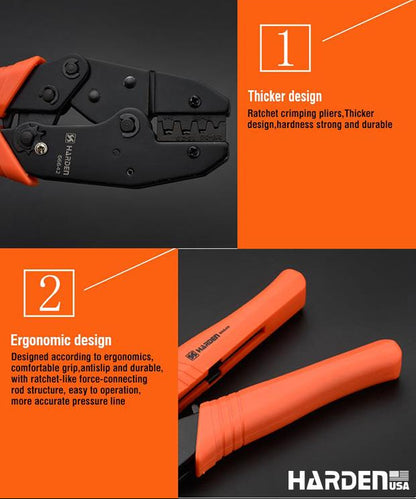 Alicate Crimpador com Catraca 215 mm HARDEN – Alta Precisão para Terminais e Conectores Elétricos