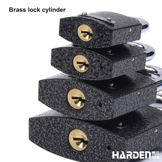 Cadeado HARDEN com Corpo em Aço, Haste Temperada e Cilindro de Latão – Alta Segurança para Portões, Armários e Ferragens