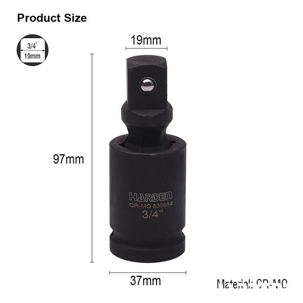 Junta Universal 3/4’’ (19 mm) HARDEN em Aço CrMo – Alta Resistência para Impacto