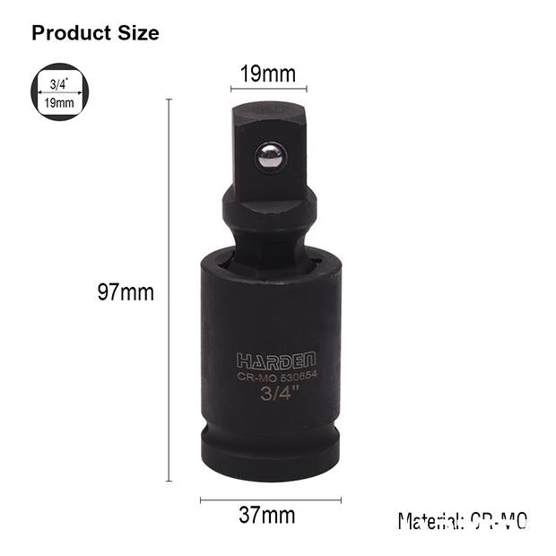 Junta Universal 3/4’’ (19 mm) HARDEN em Aço CrMo – Alta Resistência para Impacto