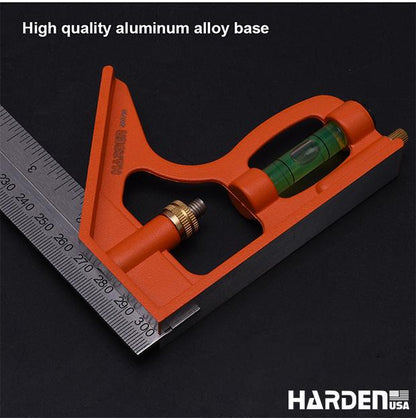 Esquadro Combinado 300 mm (12") em Aço Inoxidável com Base de Alumínio HARDEN