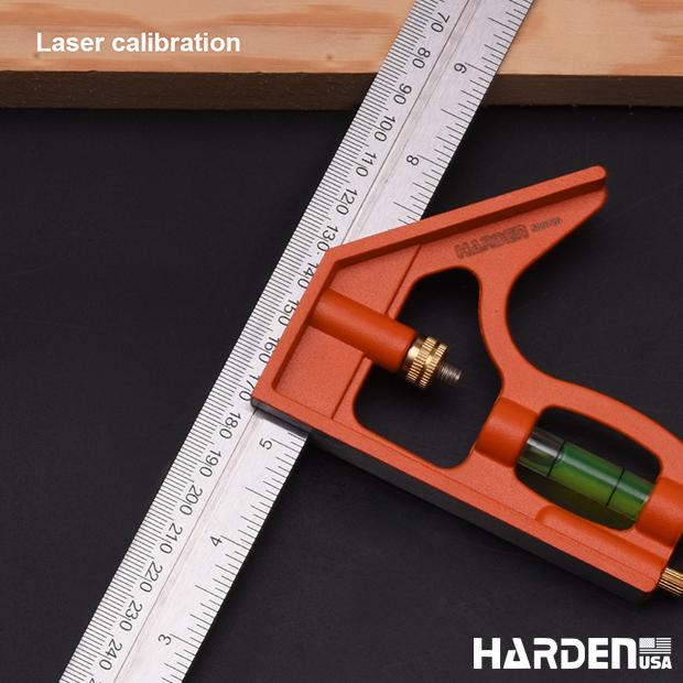 Esquadro Combinado 300 mm (12") em Aço Inoxidável com Base de Alumínio HARDEN