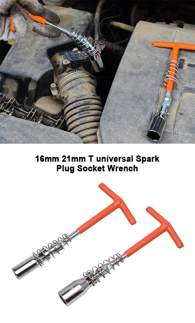 HARDEN Chave T Universal para Velas de Ignição – Aço Cromo-Vanádio, Molas Temperadas e Cabo Confortável