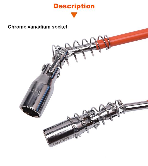 HARDEN Chave T Universal para Velas de Ignição – Aço Cromo-Vanádio, Molas Temperadas e Cabo Confortável