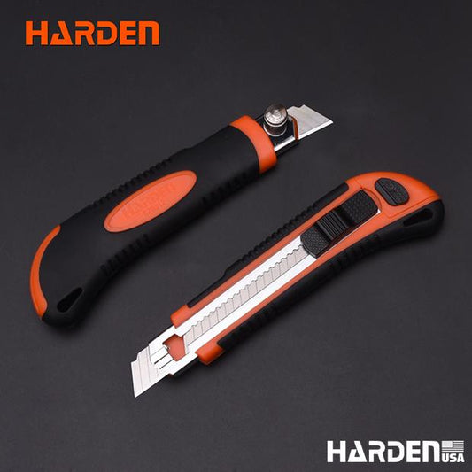 Estilete 18 mm Harden com Corpo Plástico e Reforço Metálico + 3 Lâminas