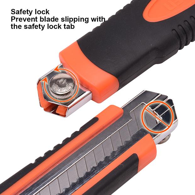 Estilete 18 mm Harden com Corpo Plástico e Reforço Metálico + 3 Lâminas