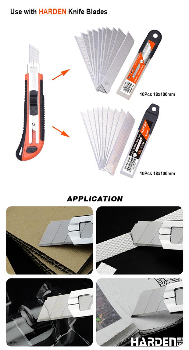 Estilete 18 mm Harden com Corpo Plástico e Reforço Metálico + 3 Lâminas