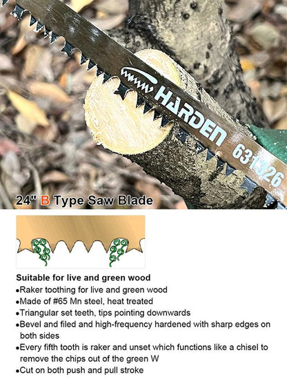 Arco de Serra para Jardim HARDEN 610 mm (24”) em Aço Carbono com Cabo Revestido