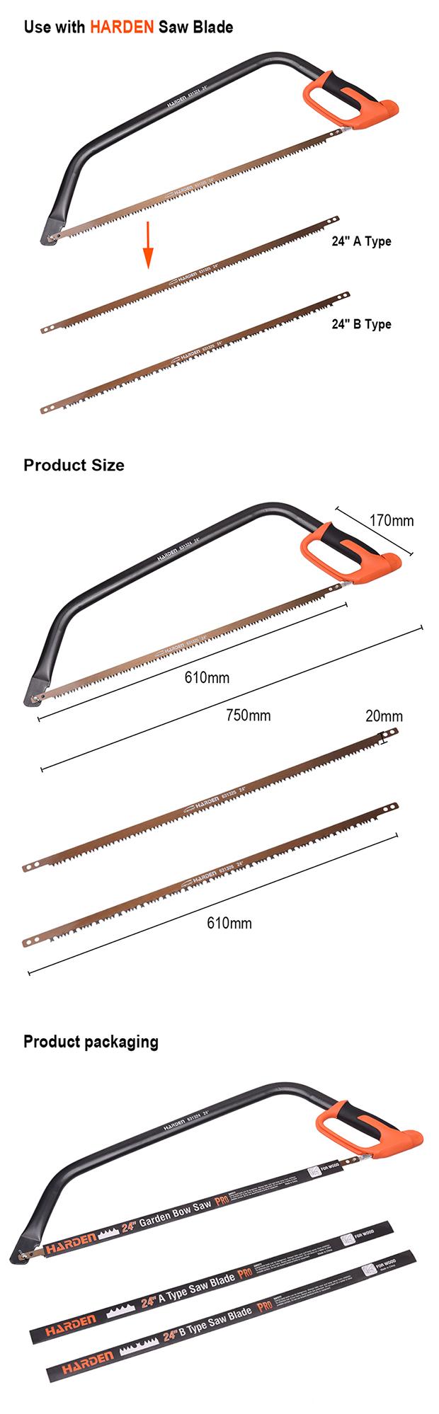 Arco de Serra para Jardim HARDEN 610 mm (24”) em Aço Carbono com Cabo Revestido