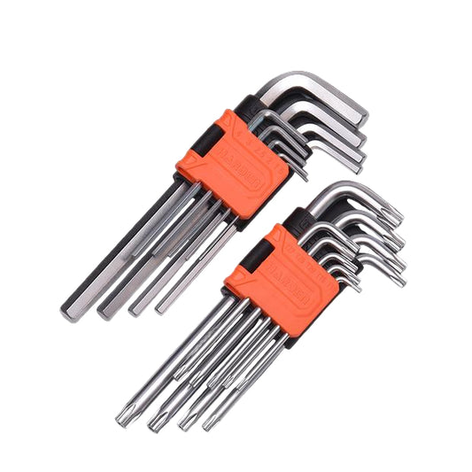 Jogo de Chaves Allen e Torx Longas HARDEN 18 Peças em Aço S2