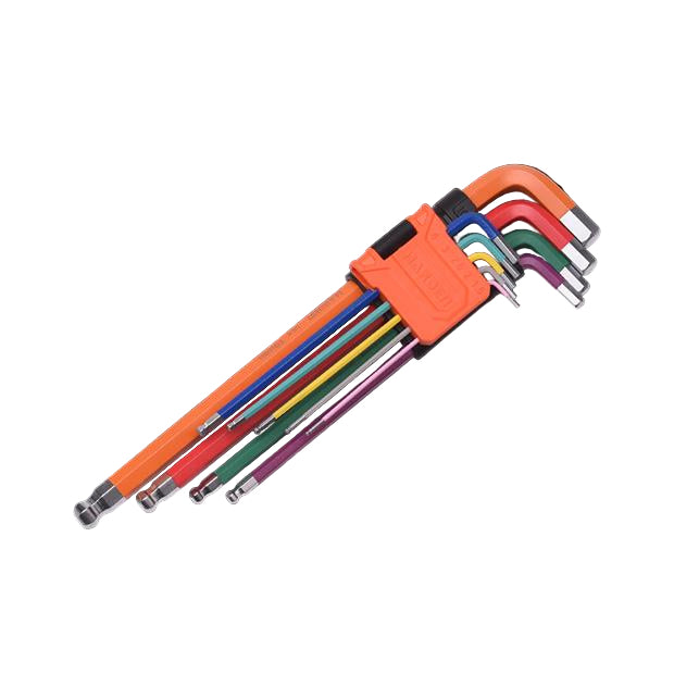 Jogo de Chaves Allen Extra Longas HARDEN 9 Peças – Aço CR-V Temperado e Acabamento Colorido