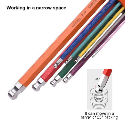 Jogo de Chaves Allen Extra Longas HARDEN 9 Peças – Aço CR-V Temperado e Acabamento Colorido