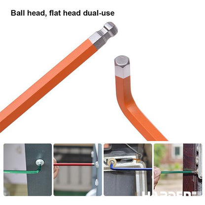 Jogo de Chaves Allen Extra Longas HARDEN 9 Peças – Aço CR-V Temperado e Acabamento Colorido