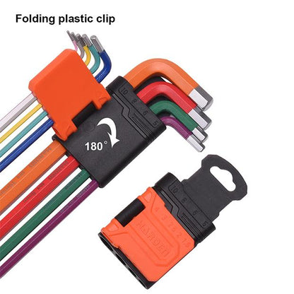 Jogo de Chaves Allen Extra Longas HARDEN 9 Peças – Aço CR-V Temperado e Acabamento Colorido