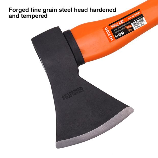Machado com Cabo de Fibra de Vidro HARDEN 0,6 kg, 0,8 kg, 1,0 kg e 1,5 kg – Cabeça Forjada em Aço Temperado