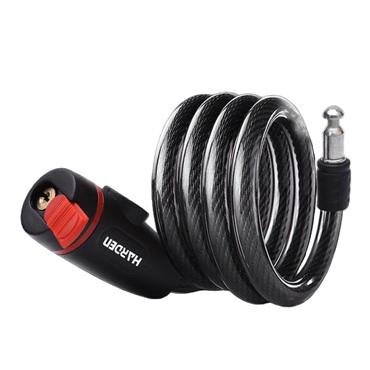 Cadeado para Bicicleta 12mm x 1m com Chave HARDEN – Revestido em PVC e Trava em Liga de Zinco
