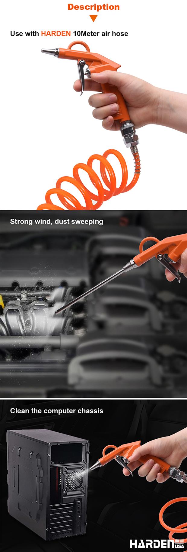 Kit de Pistolas de Ar Comprimido HARDEN 2 Peças com Bicos de 25 mm e 200 mm