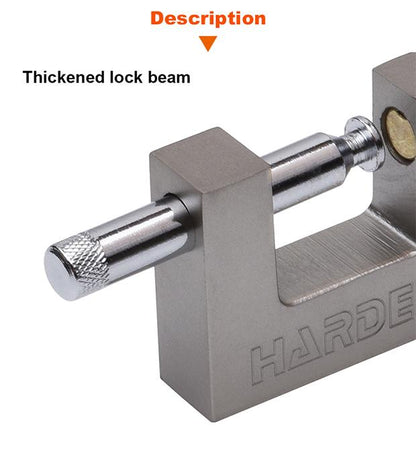 Cadeado Retangular HARDEN 90 mm com Corpo em Aço e Haste Temperada – Segurança Reforçada para Portões e Ferragens