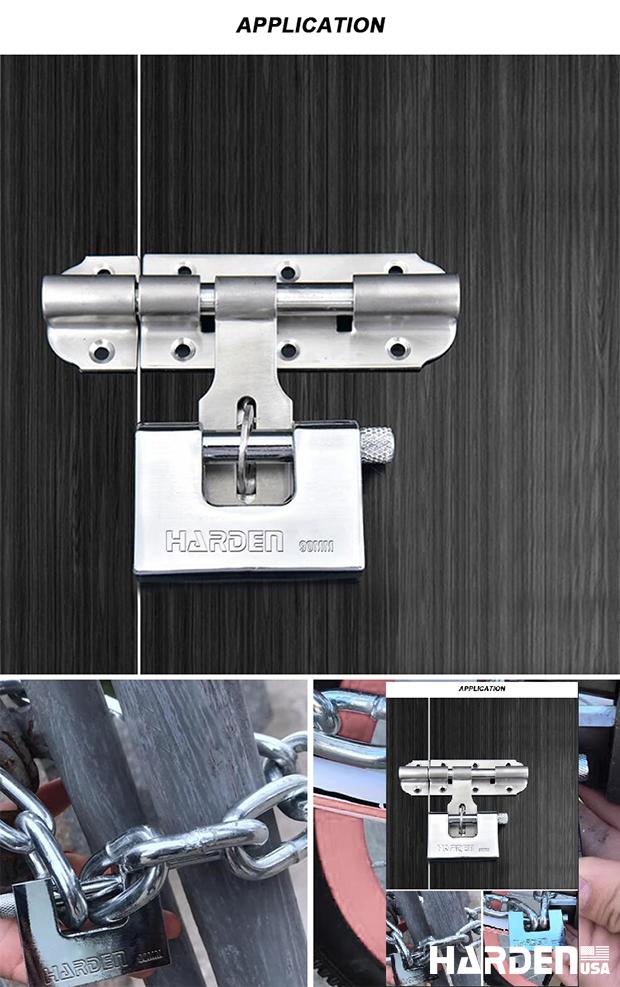 Cadeado Retangular HARDEN 90 mm com Corpo em Aço e Haste Temperada – Segurança Reforçada para Portões e Ferragens