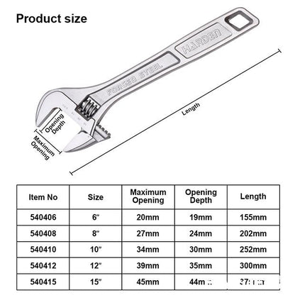Chave Ajustável HARDEN 6″, 8″, 10″, 12″ e 15″ – Aço Carbono Forjado e Cromado