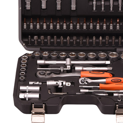 Jogo de Soquetes 94 Peças HARDEN – Conjunto Profissional 1/2" e 1/4" para Manutenção e Construção