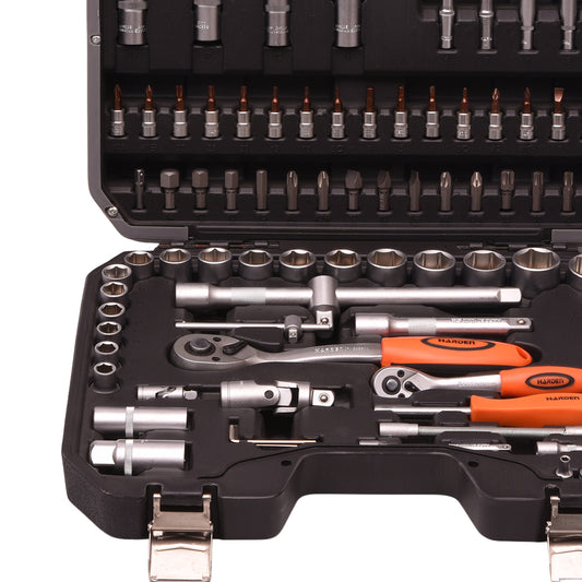 Jogo de Soquetes 94 Peças HARDEN – Conjunto Profissional 1/2" e 1/4" para Manutenção e Construção