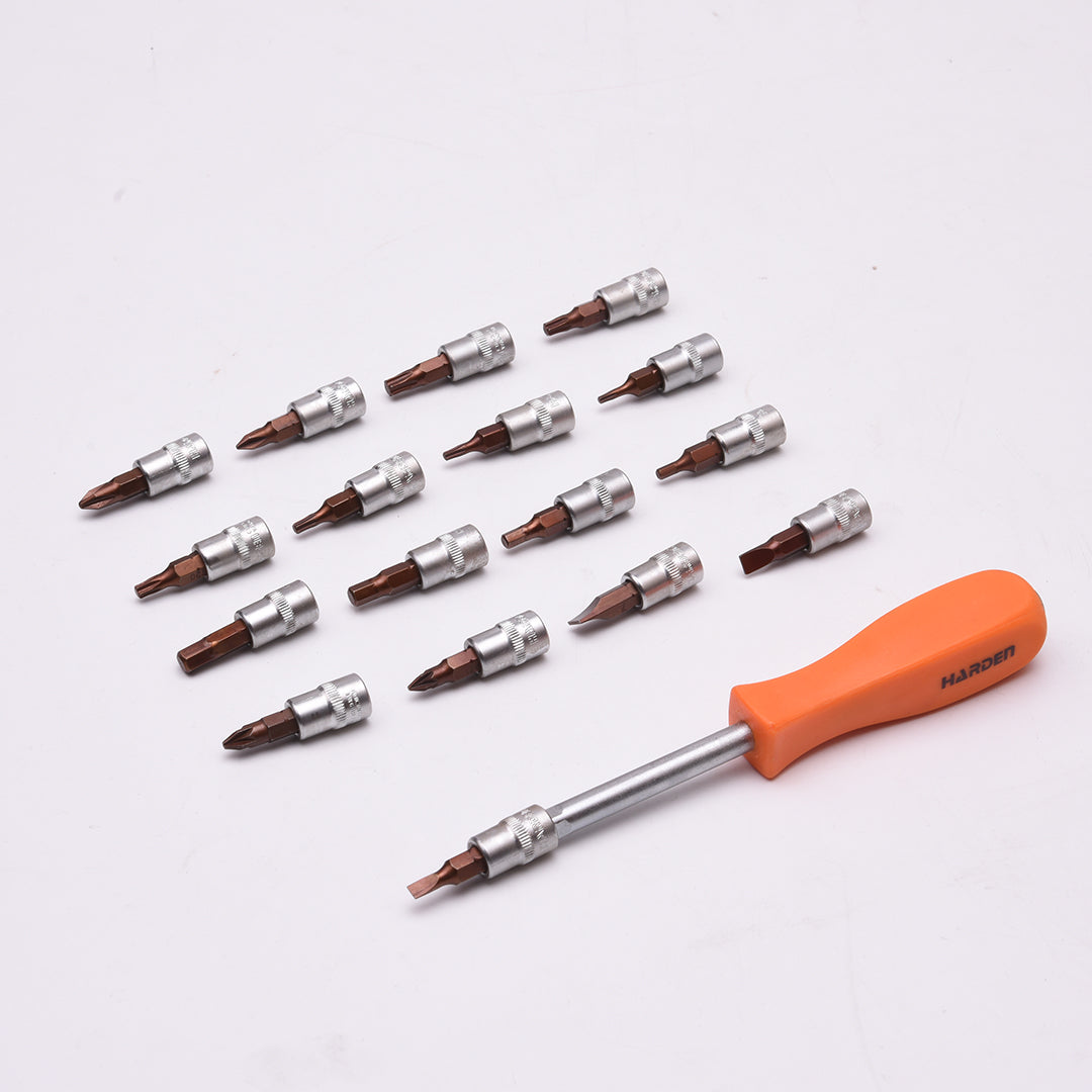 Jogo de Soquetes 94 Peças HARDEN – Conjunto Profissional 1/2" e 1/4" para Manutenção e Construção