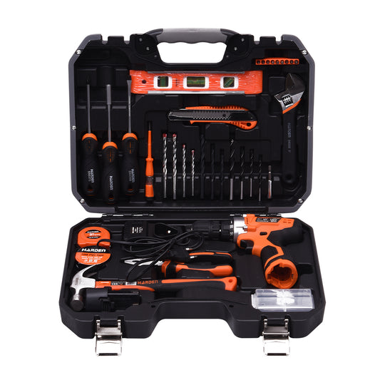 Kit Parafusadeira Sem Fio 12V HARDEN – 36 Peças com Acessórios para Construção e Marcenaria