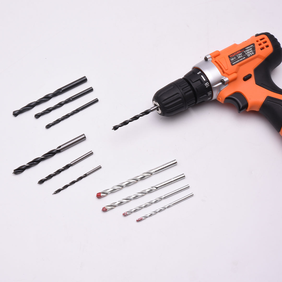 Kit Parafusadeira Sem Fio 12V HARDEN – 36 Peças com Acessórios para Construção e Marcenaria