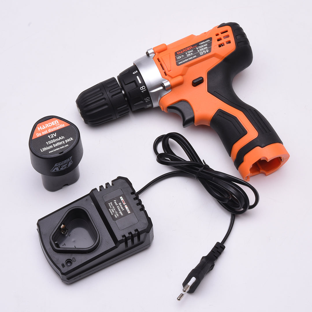 Kit Parafusadeira Sem Fio 12V HARDEN – 36 Peças com Acessórios para Construção e Marcenaria