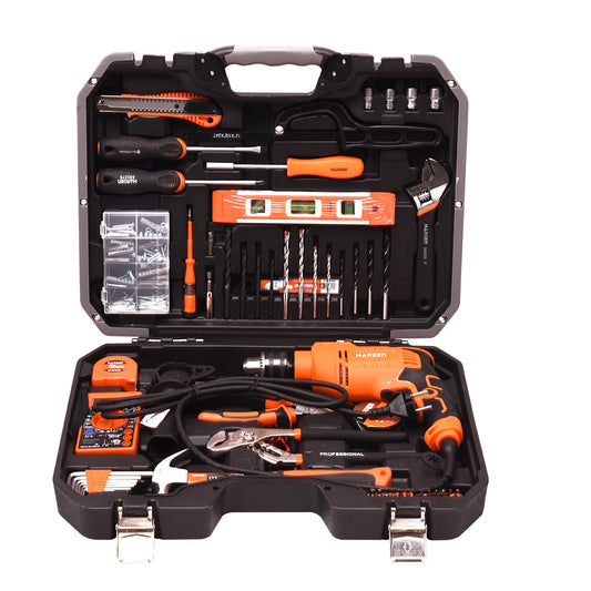 Kit Ferramentas Impacto 75 Peças HARDEN – Furadeira de Impacto 710W, Brocas e Acessórios Profissionais