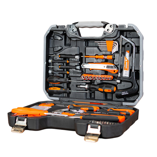 Jogo de Ferramentas Completo HARDEN 63 Peças – Maleta Profissional com Alicates, Chaves, Martelo e Acessórios